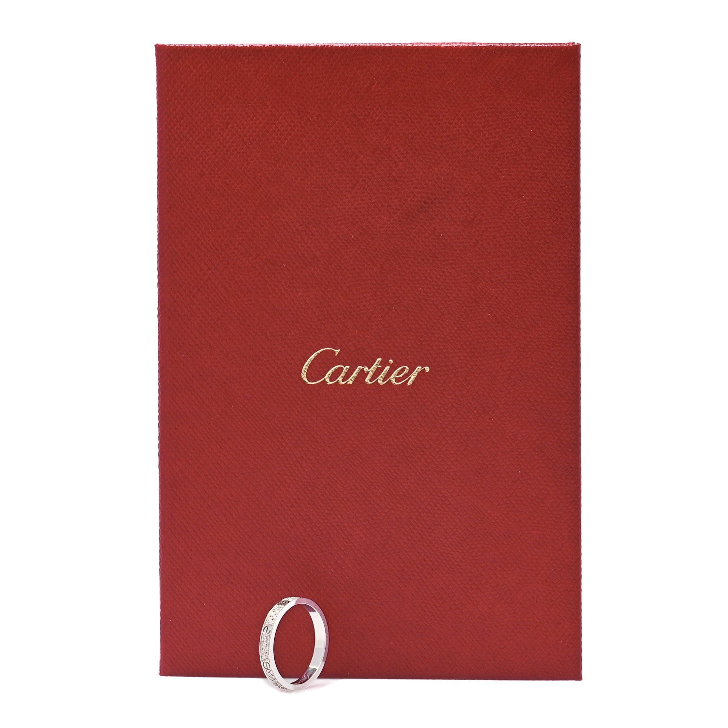 Cartier 18K White Gold Diamond 2.6mm LOVE Paved Band Ring 49 4.75 6 of 6