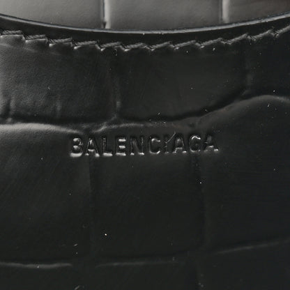 Balenciaga Semi Shiny Calfskin Crocodile Embossed Neo Classic Black Hardware Mini City Black 6 of 15