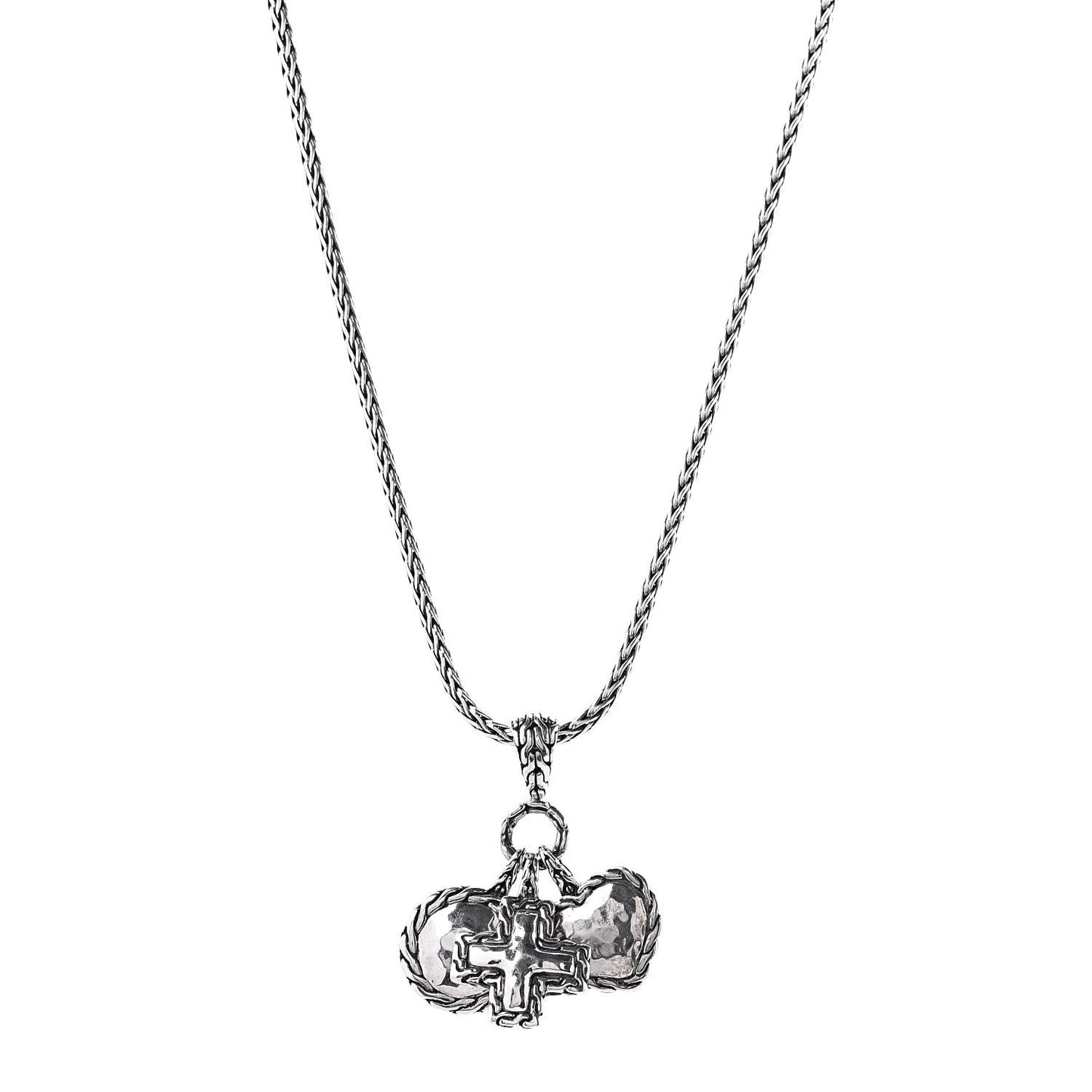 Sterling Silver Palu Circle Cross Heart Pendant Necklace