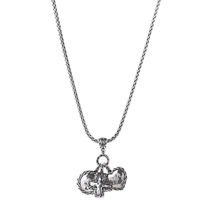 John Hardy Sterling Silver Palu Circle Cross Heart Pendant Necklace 1 of 6