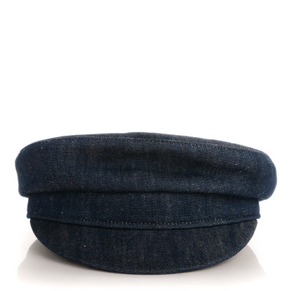 Hermes Denim Cotton Linen Agathe Hat 57 Indigo 1 of 5