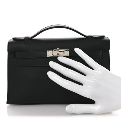 Hermes Swift Kelly Pochette Clutch Black 2 of 12