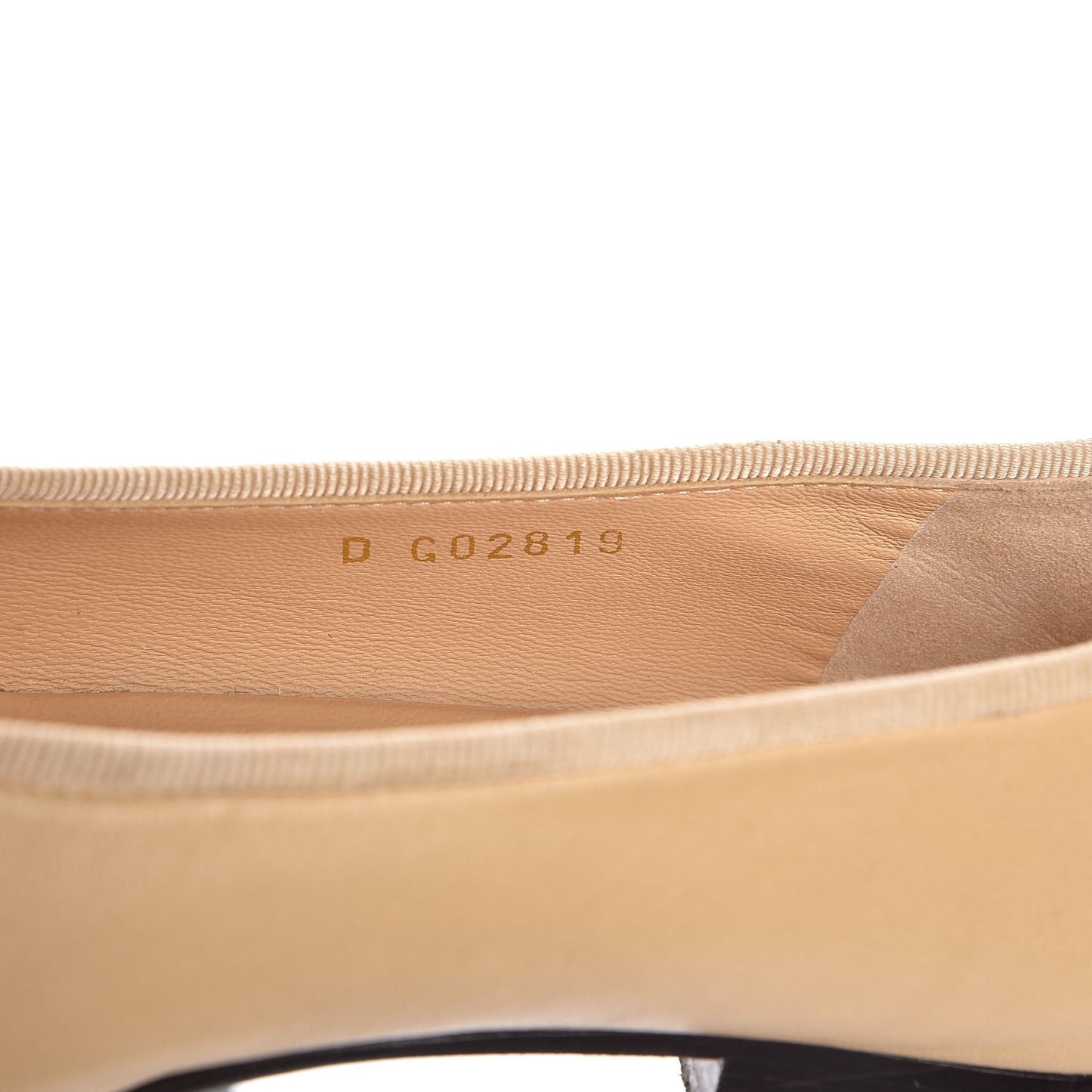 Lambskin Cap Toe Ballerina Flats 35.5 Beige Black