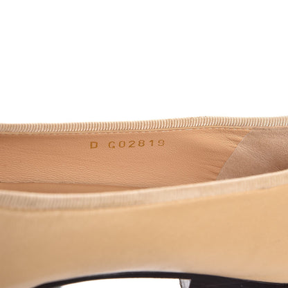 Chanel Lambskin Cap Toe Ballerina Flats 35.5 Beige Black 10 of 11