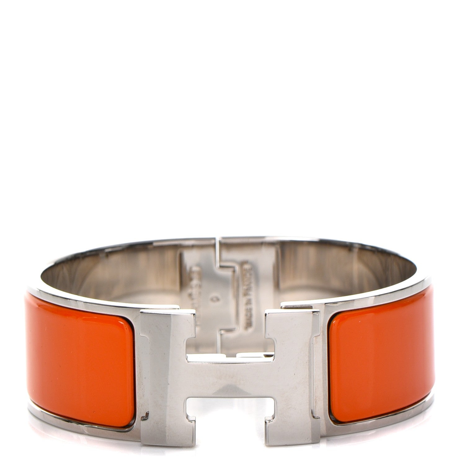 Hermes Enamel Wide Clic Clac H Bracelet PM Orange 1 of 5