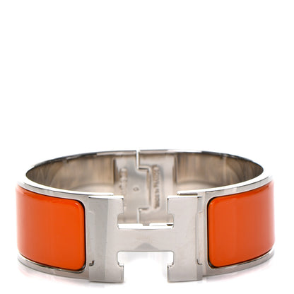 Hermes Enamel Wide Clic Clac H Bracelet PM Orange 1 of 5