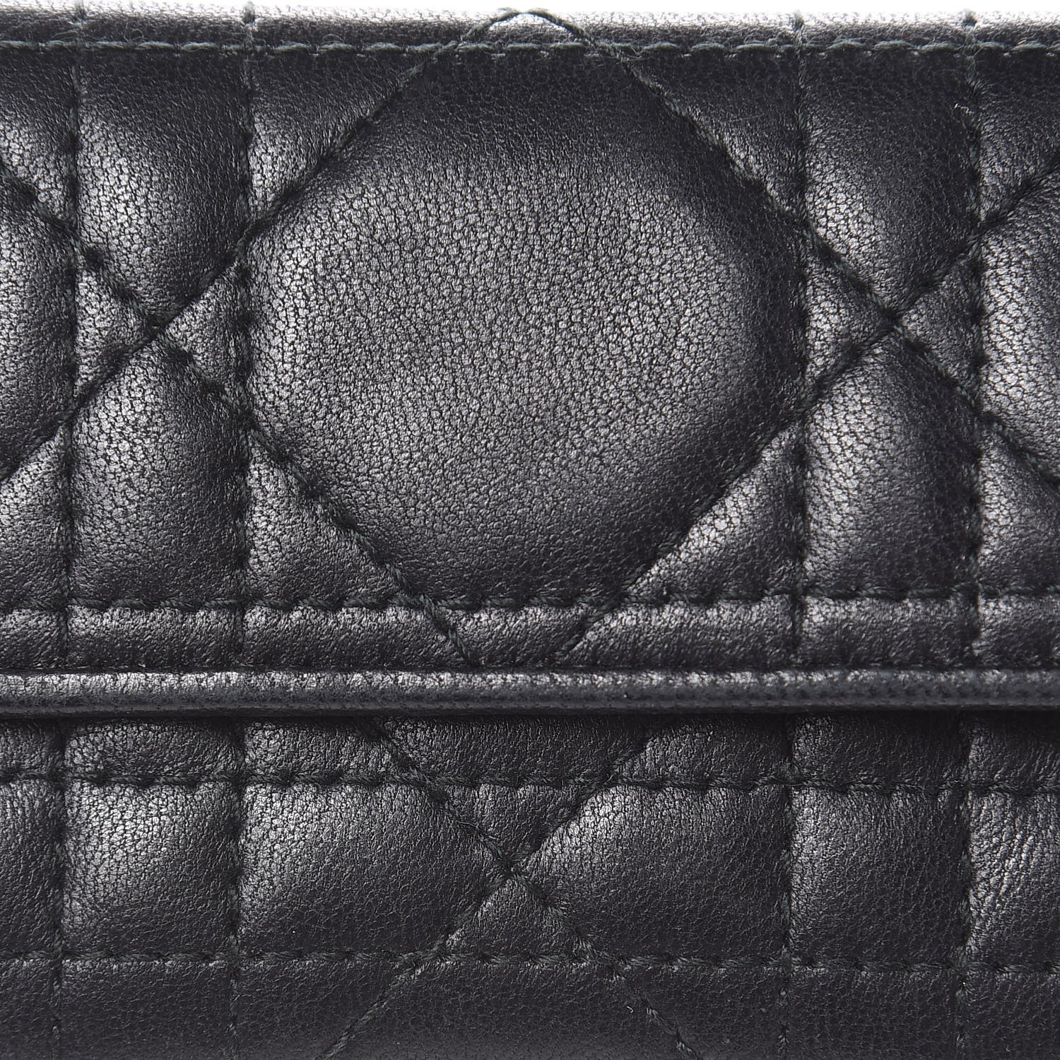 Christian Dior Lambskin Cannage Lady Dior Flap Card Holder Black 9 of 9