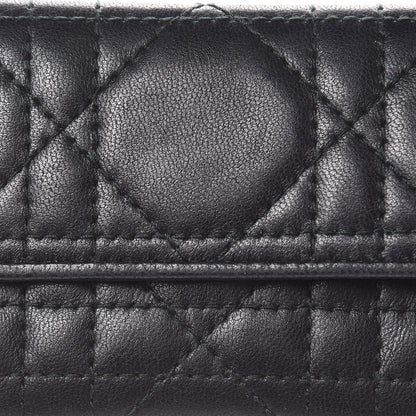 Christian Dior Lambskin Cannage Lady Dior Flap Card Holder Black 9 of 9