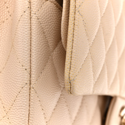 Chanel Caviar Quilted Medium Double Flap Light Beige 12 of 16