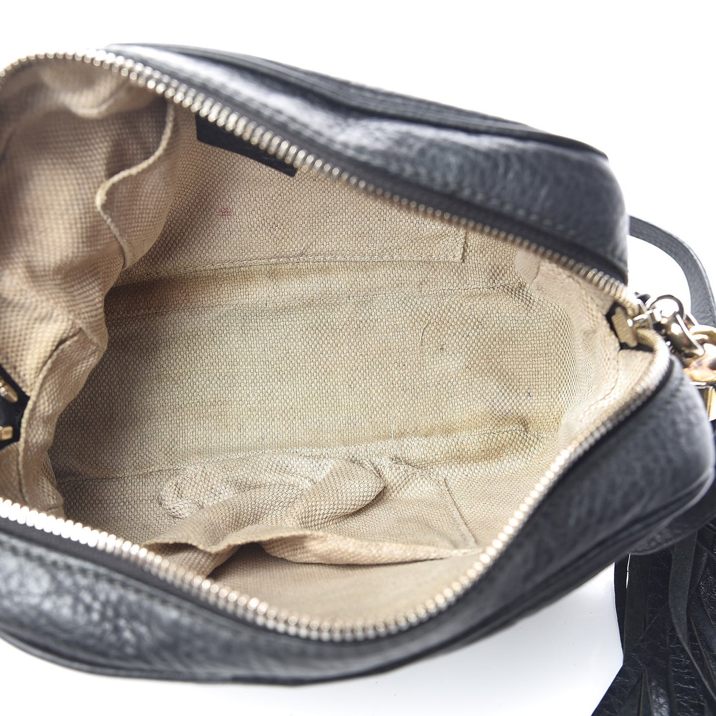 Pebbled Calfskin Small Soho Disco Bag Black