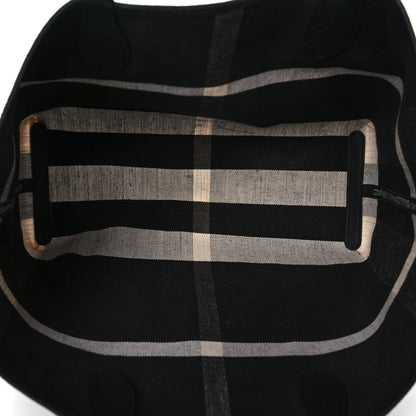 Burberry Coated Canvas Mega Check Medium Doodle Tote Black White 5 of 16