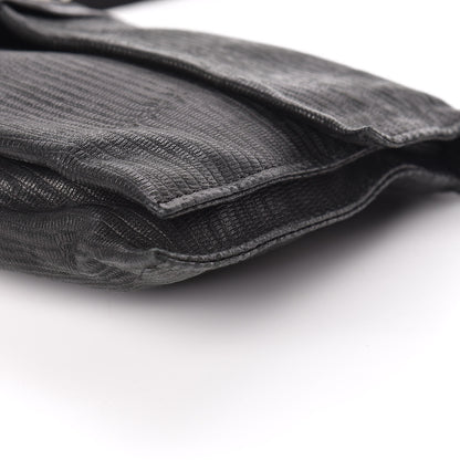 Givenchy Lambskin Lizard Embossed Obsedia Clutch Bag Black 9 of 9