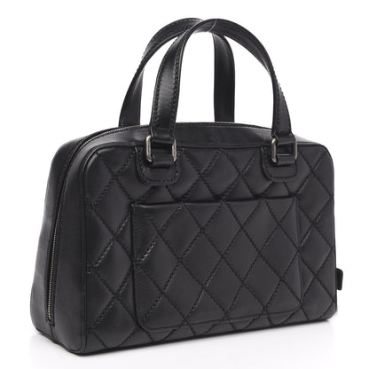 Chanel Calfskin Quilted Top Handle Bag Black 3 of 14