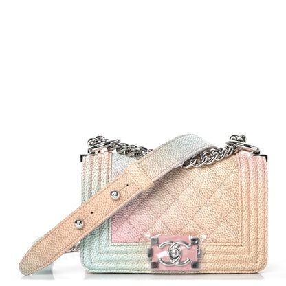 Chanel Caviar Quilted Mini Cuba Rainbow Boy Flap Pink Multicolor 1 of 10
