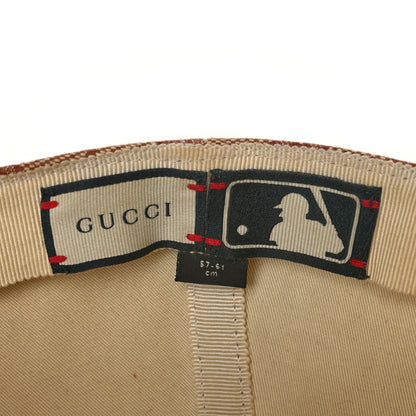 Gucci X MLB Monogram NY Yankees Baseball Hat 57-61 Beige Ruggine 8 of 9