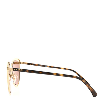 Chanel Metal Cat Eye Sunglasses 4222 Gold 3 of 8