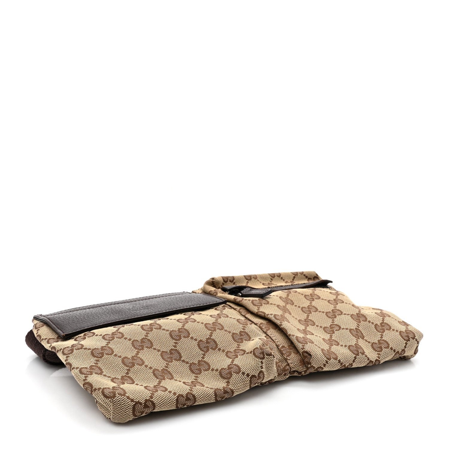 Gucci GG Monogram Double Pocket Belt Bag Dark Brown 4 of 15