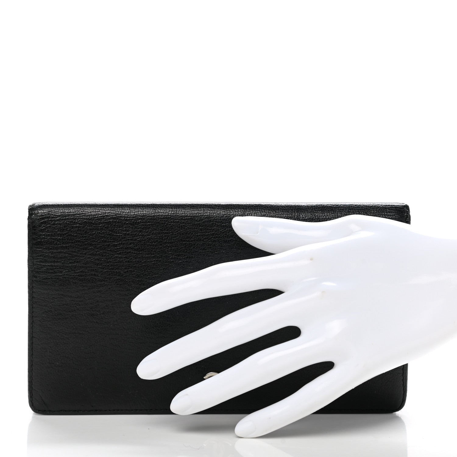 Chanel Goatskin Yen Wallet Black 2 of 11