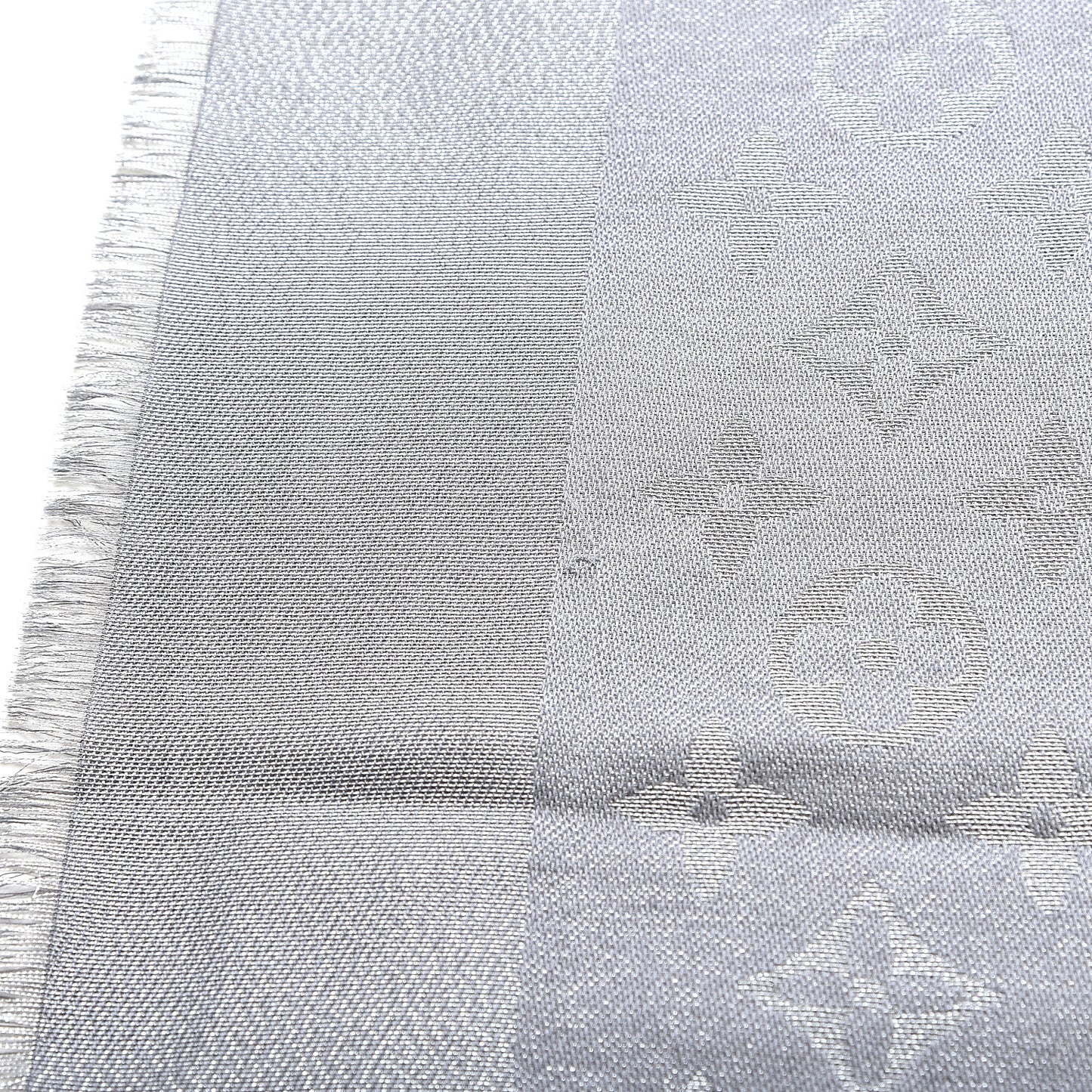 Silk Lurex Wool Monogram Shine Shawl Charcoal Grey