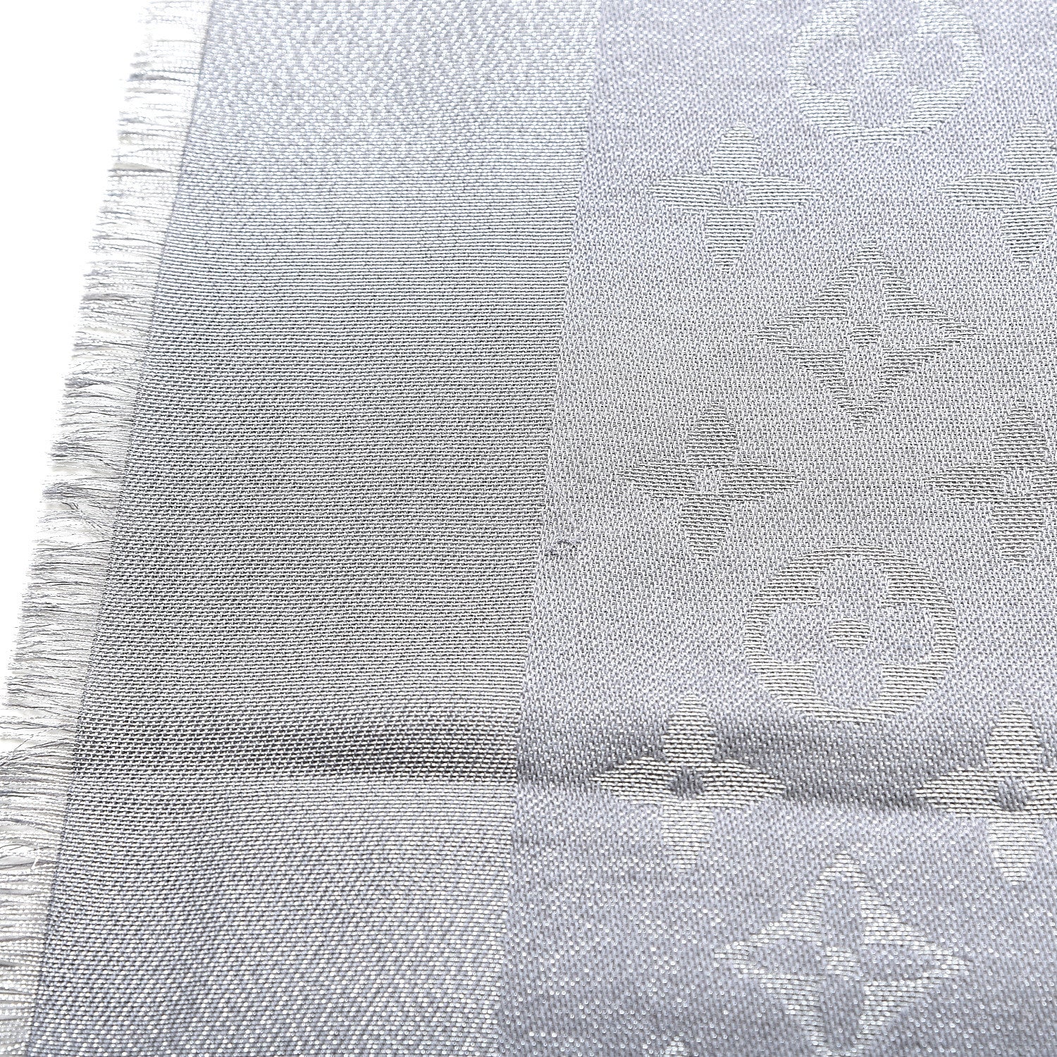 Louis Vuitton Silk Lurex Wool Monogram Shine Shawl Charcoal Grey 5 of 6