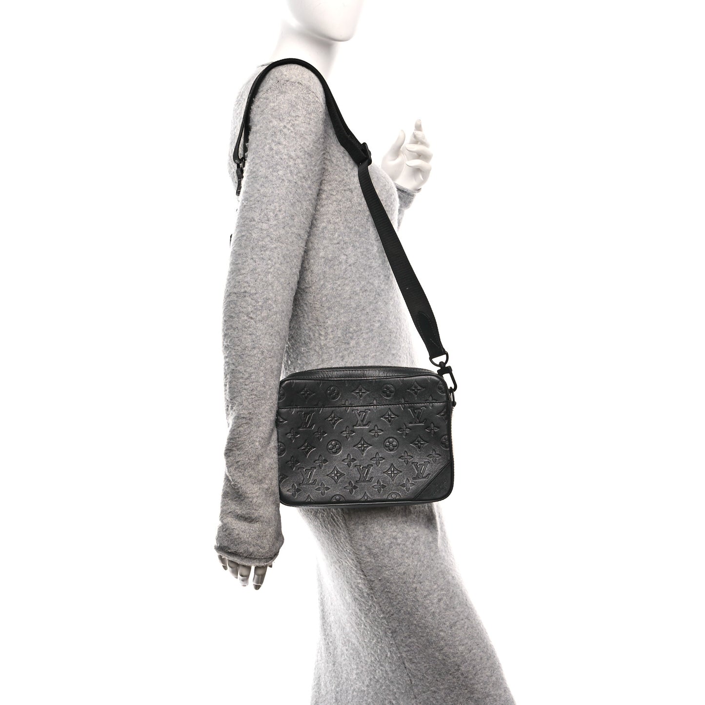 Calfskin Monogram Shadow Duo Messenger Black