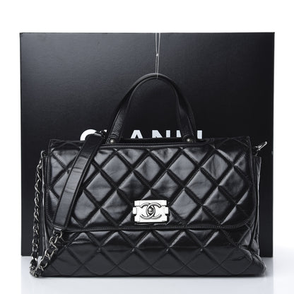Chanel Glazed Calfskin Boy Satchel Flap Black 13 of 13