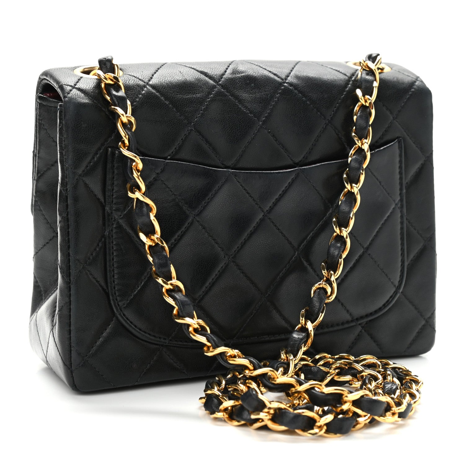 Chanel Lambskin Quilted Mini Square Flap Bag Black 3 of 9