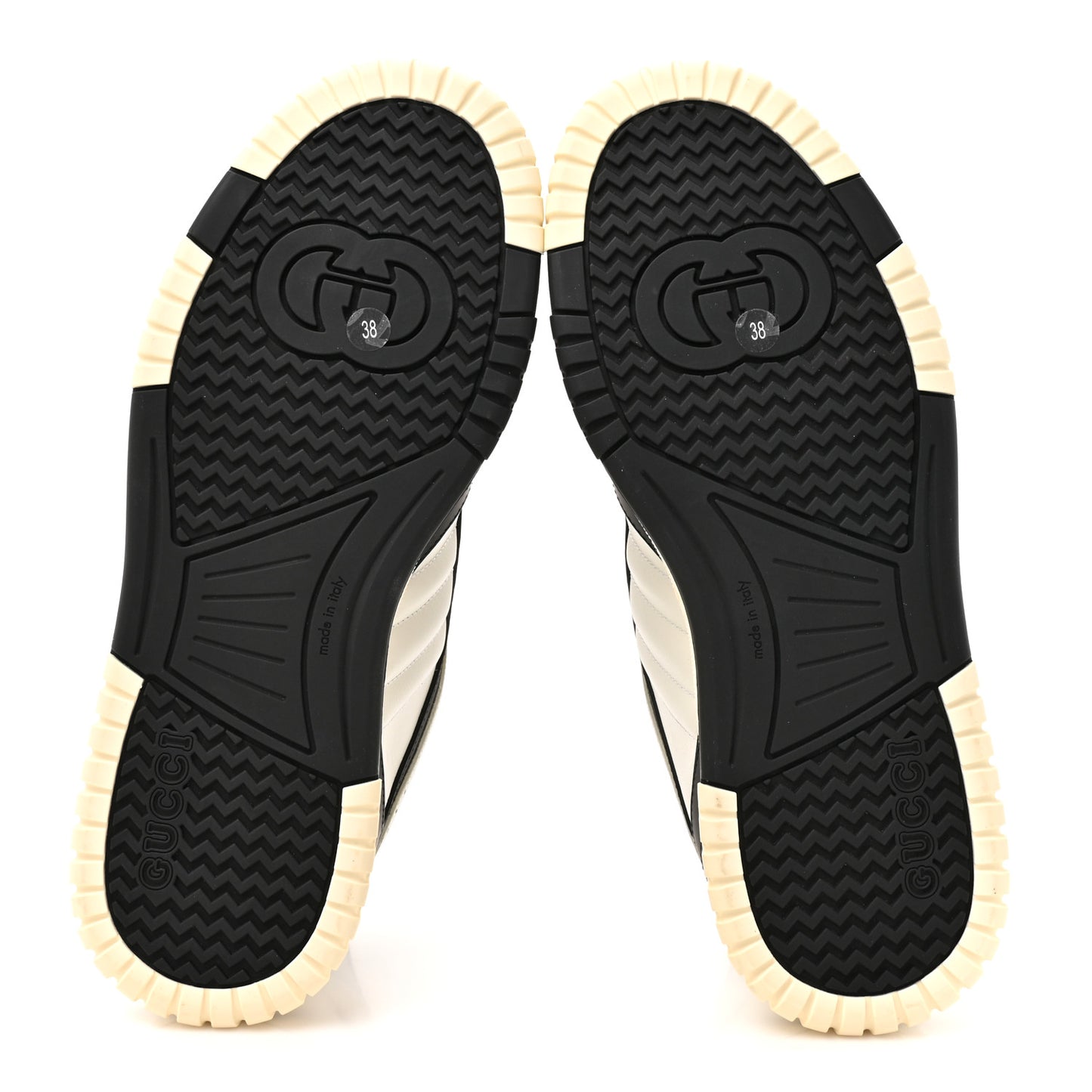 Calfskin Womens Re-Web Sneakers 38 Black White