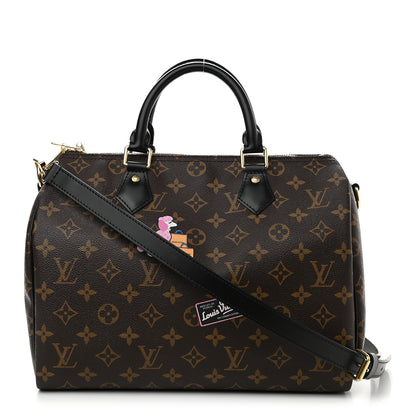 Louis Vuitton Monogram My World Tour Speedy Bandouliere 30 Black 1 of 9