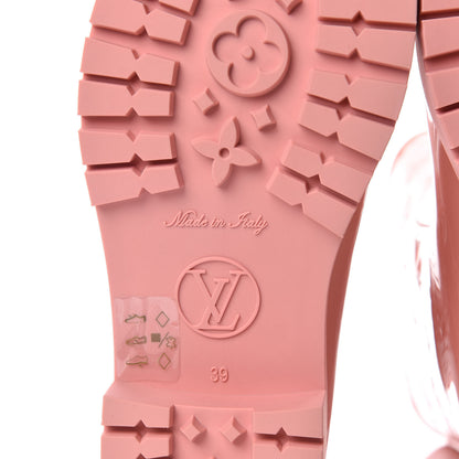Louis Vuitton Rubber Embossed Monogram Drops Flat Half Boots 39 Pale Pink 6 of 8