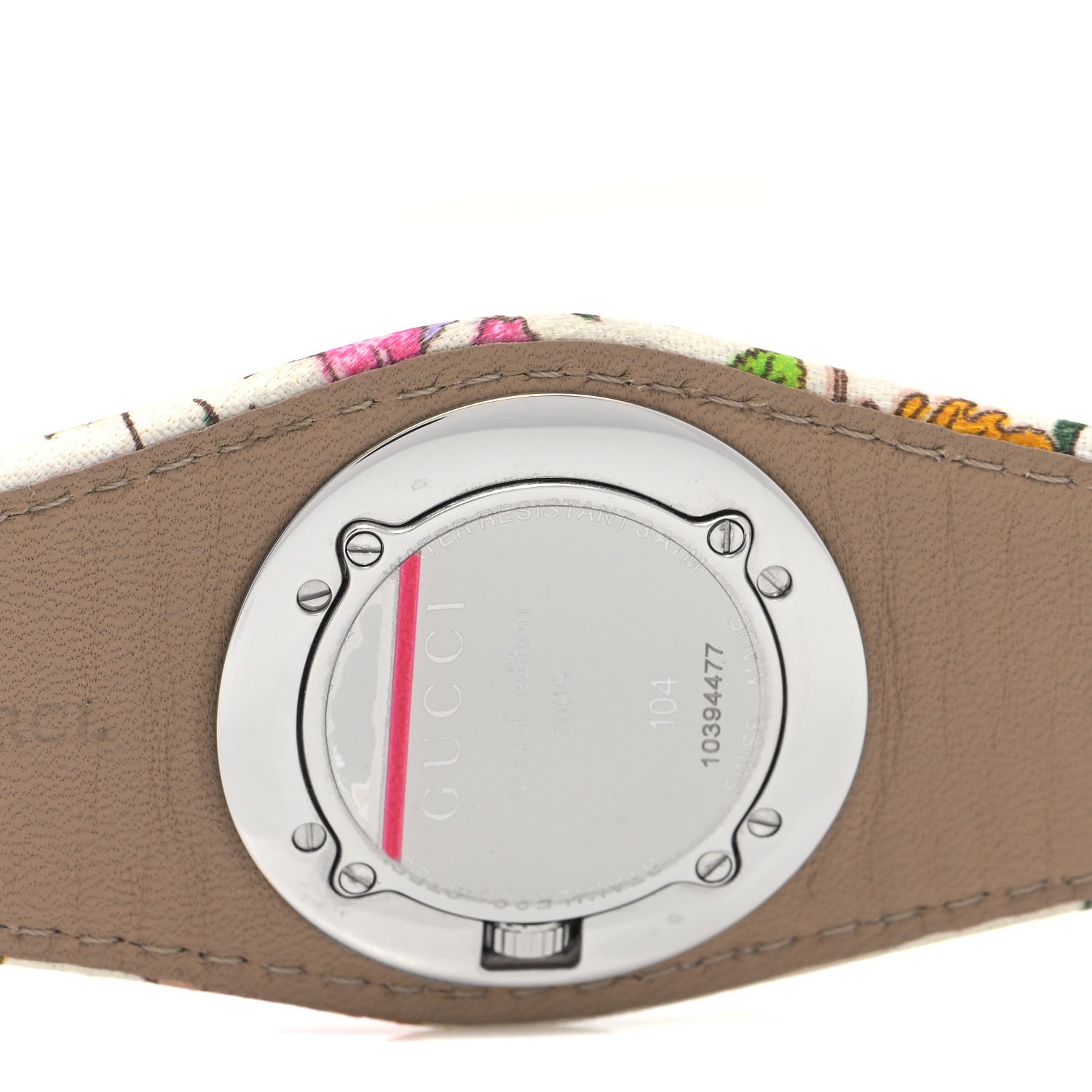 Gucci Stainless Steel Canvas Diamond Bezel 31mm 104 Flower Quartz Watch 4 of 5