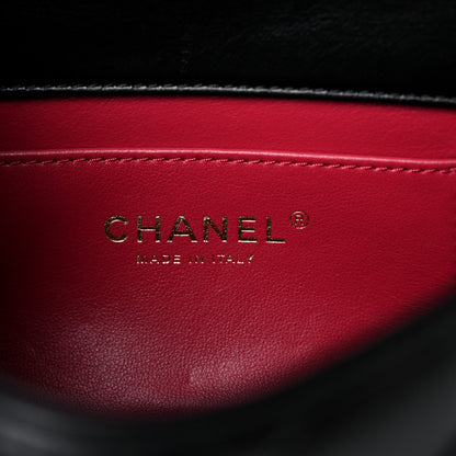 Chanel Lambskin Enamel Quilted Mini Pending CC Square Flap Black 6 of 10