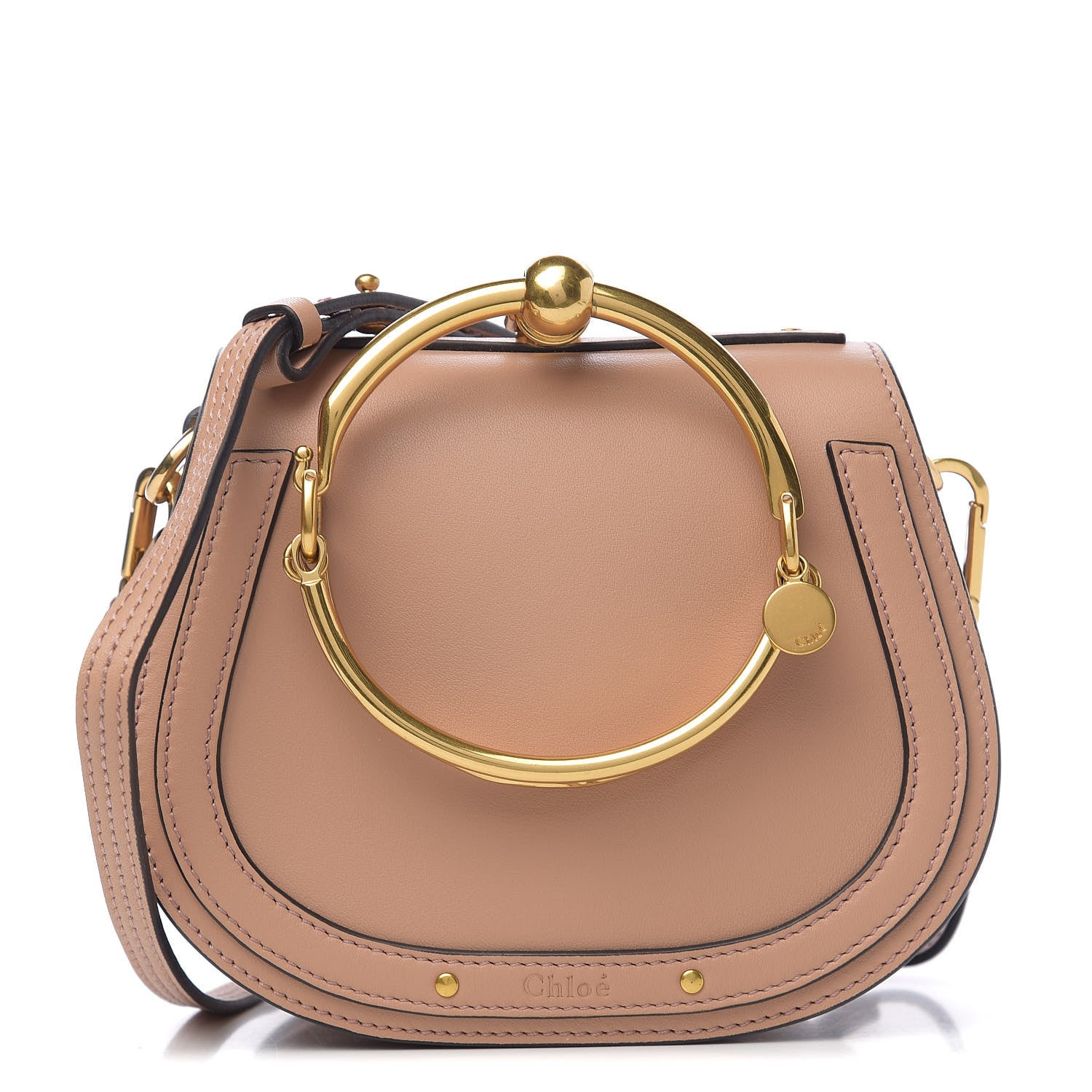 Chloe Calfskin Suede Small Nile Bracelet Bag Biscotti Beige 1 of 8
