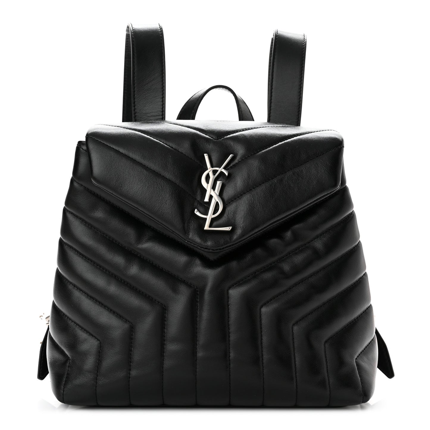 Calfskin Y Quilted Monogram Small Loulou Backpack Black