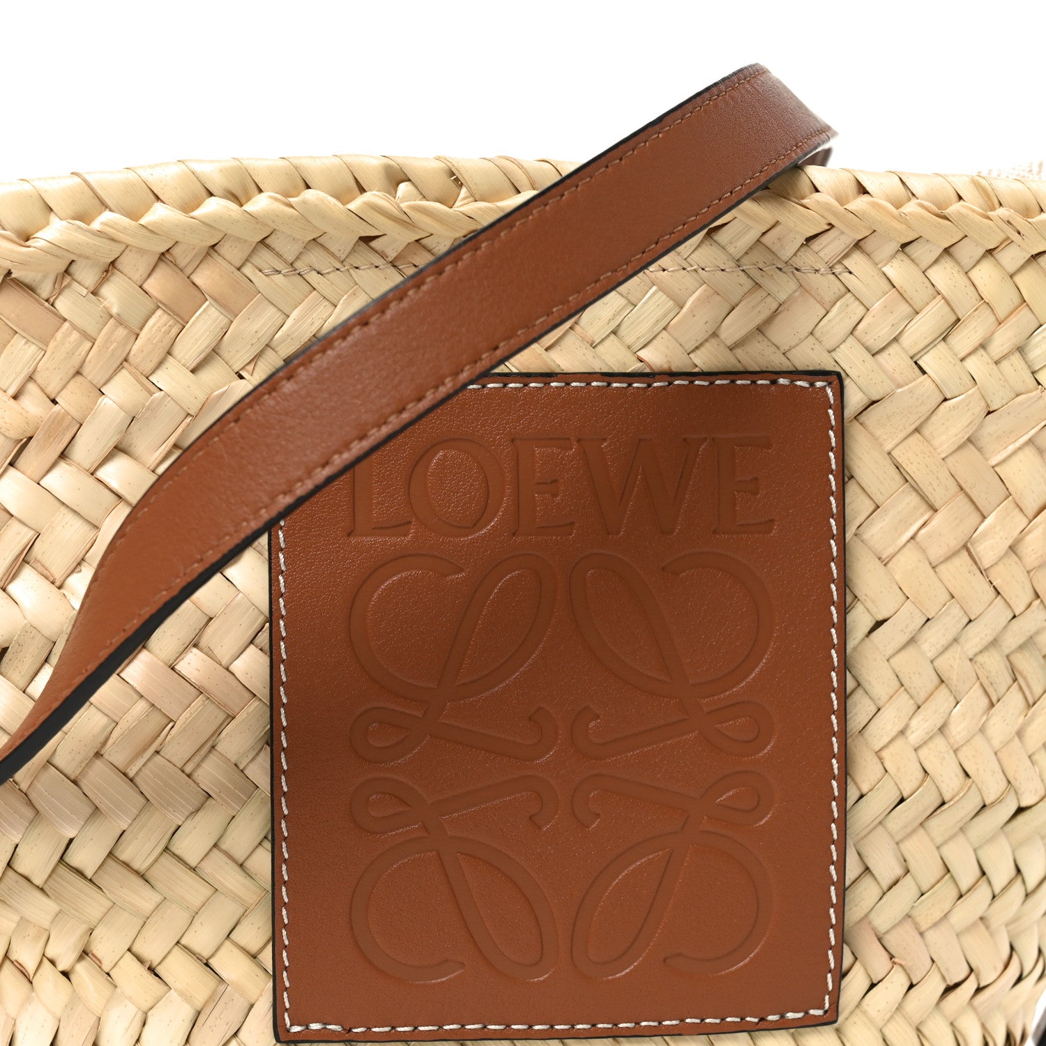 Loewe Raffia Drawstring Basket Tote Bag Natural Tan 7 of 9