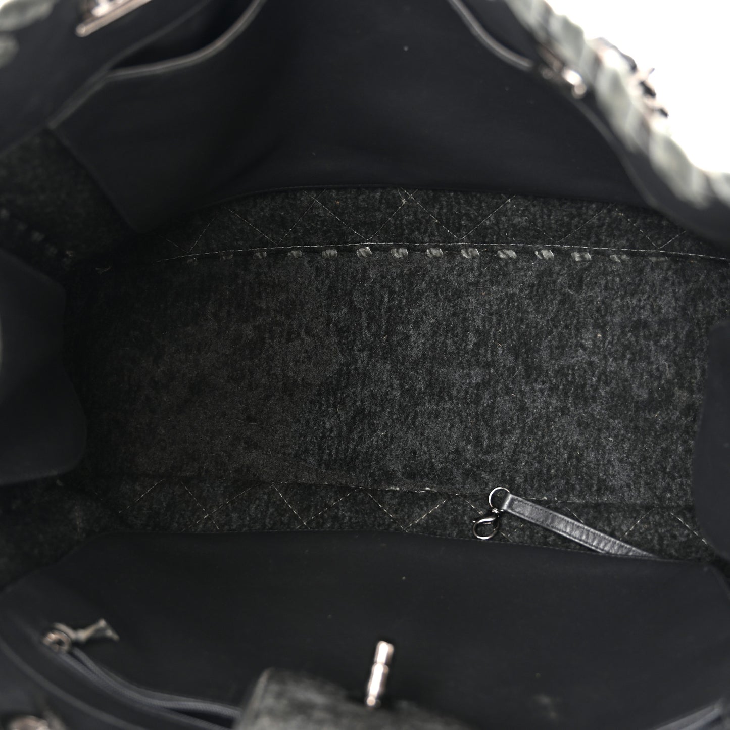 Wool Felt Quilted Large Shopping Tote Grey
