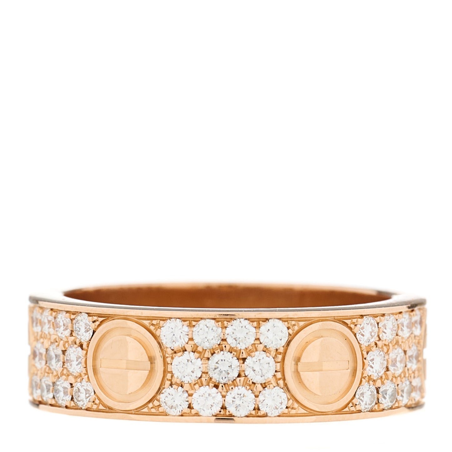 18K Pink Gold Diamond 6.5mm LOVE Paved Ring 60 9