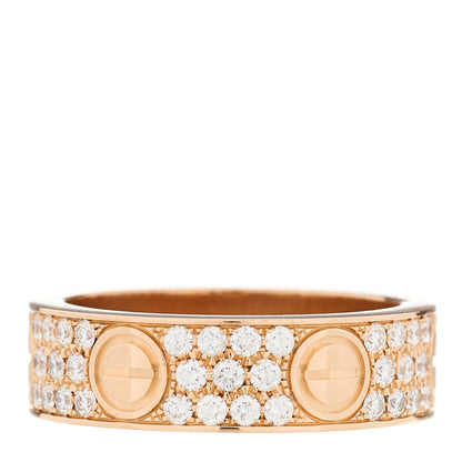 Cartier 18K Pink Gold Diamond 6.5mm LOVE Paved Ring 60 9 2 of 5