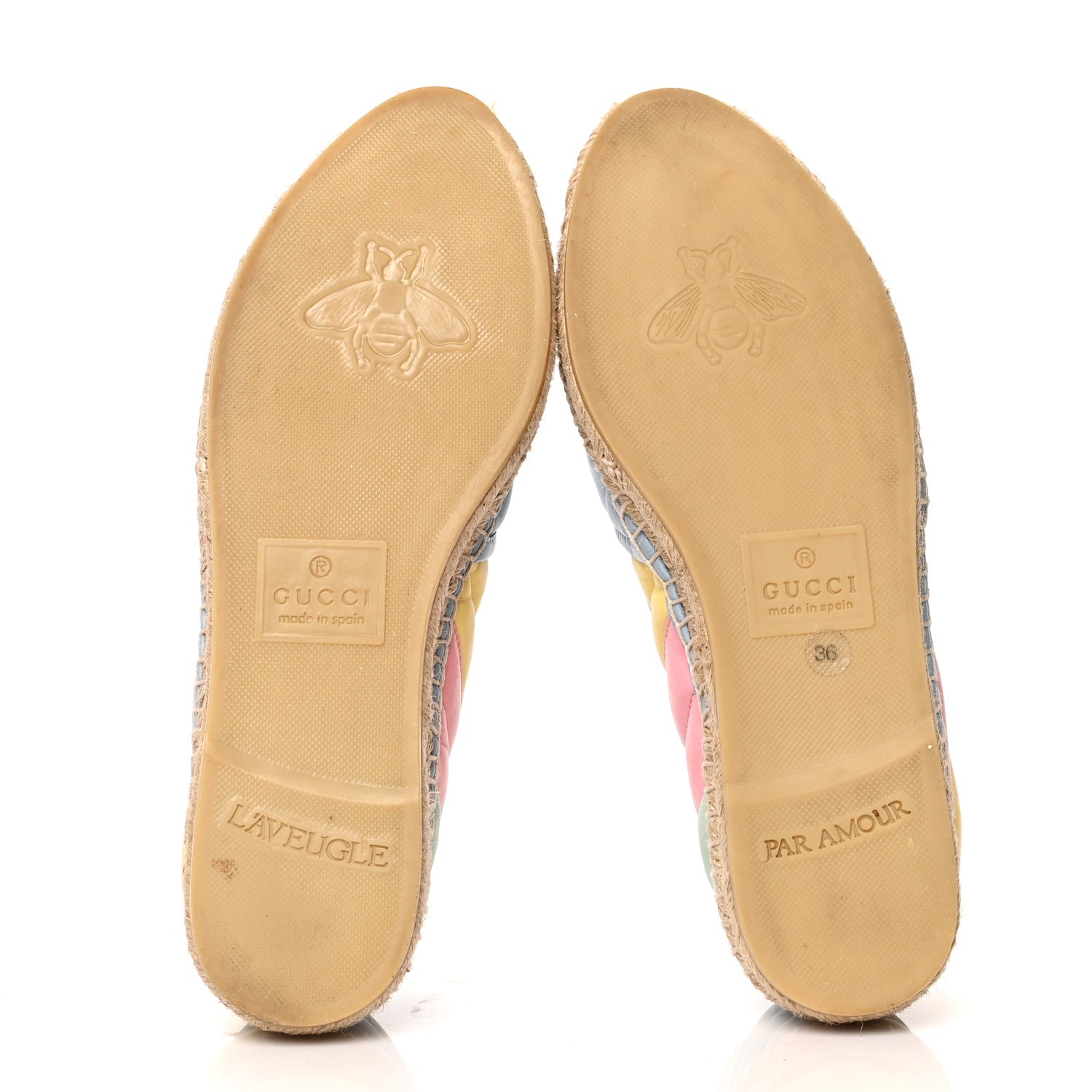 Gucci Nappa Matelasse Diagonal GG Marmont Espadrilles 36 Multicolor Pastel 5 of 7