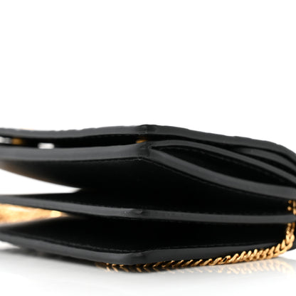 Burberry Calfskin Embossed Monogram Chain Card Case Black 10 of 10