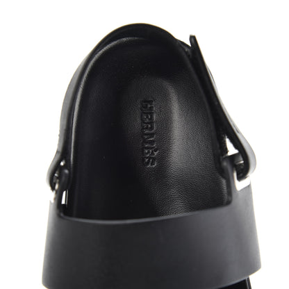 Hermes Calfskin Womens Takara Sandals 41 Black 6 of 8