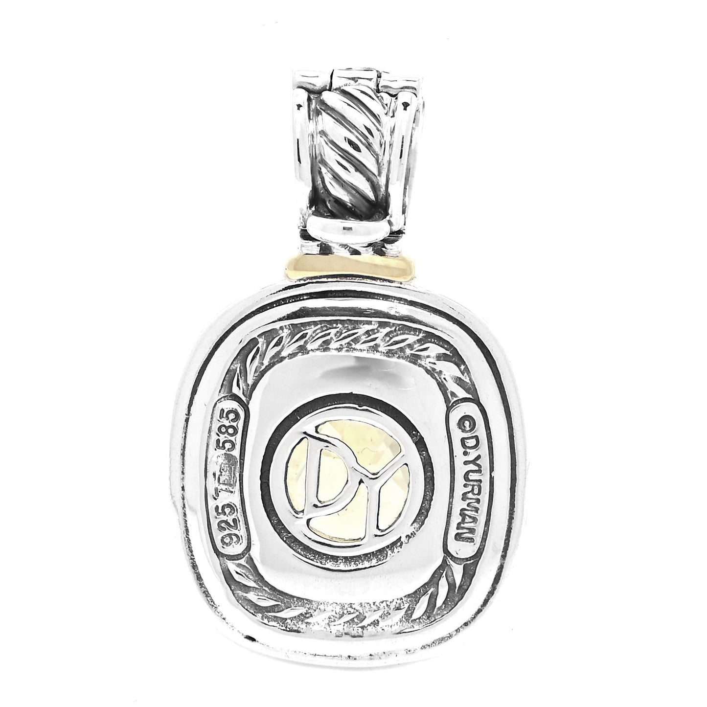 Sterling Silver 14K Yellow Gold Prasiolite Albion Pendant
