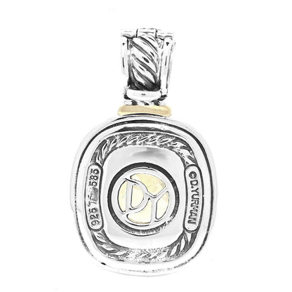 David Yurman Sterling Silver 14K Yellow Gold Prasiolite Albion Pendant 3 of 5