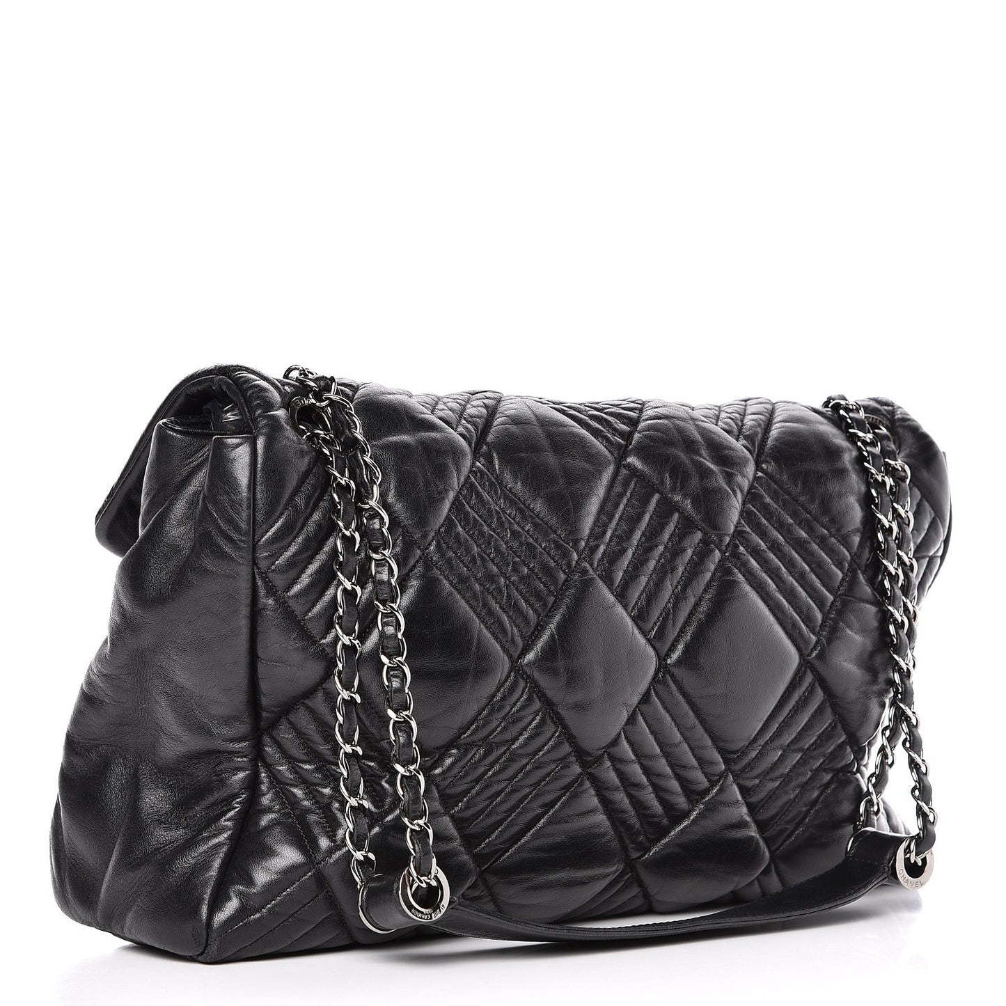 Lambskin In and Out XL Maxi Flap Black