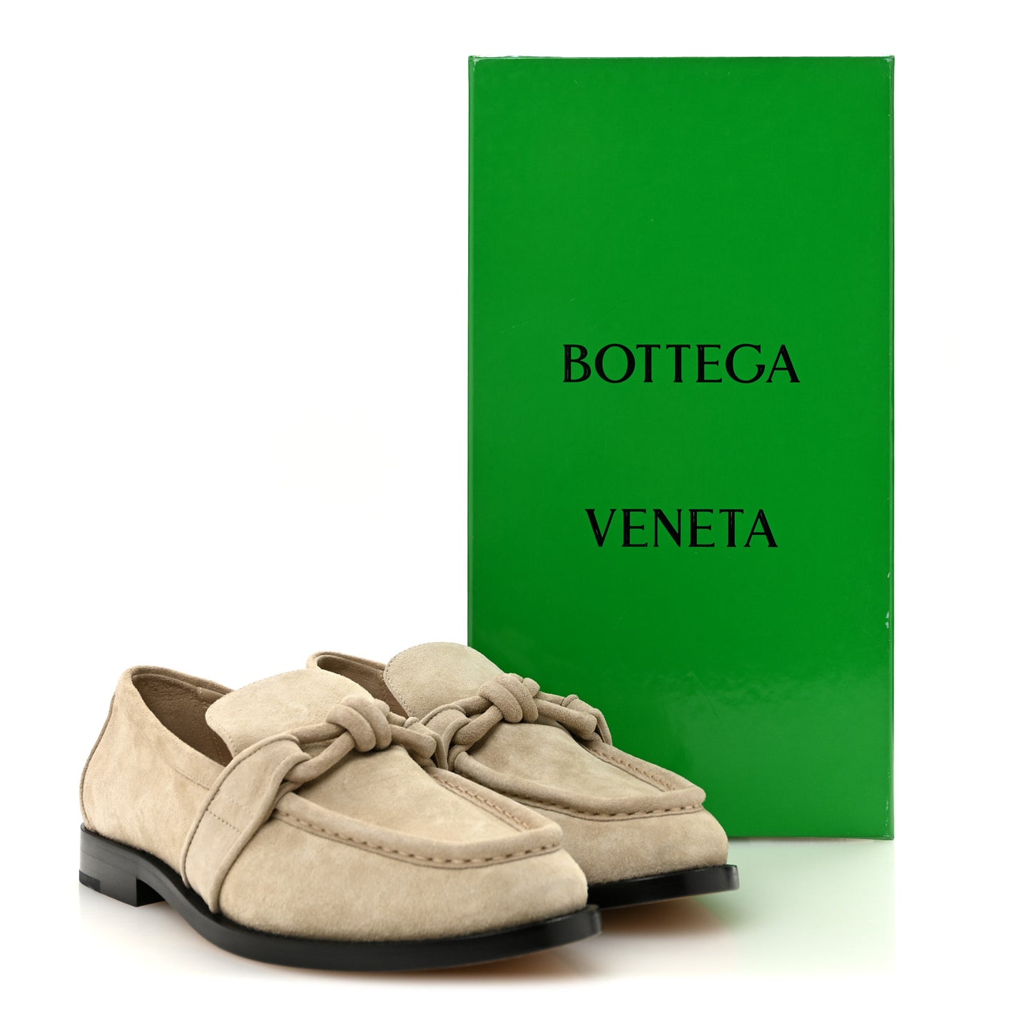 Suede Astaire Knot Loafers 38 Ecru