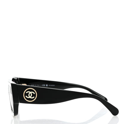 Chanel Acetate Rectangle Sunglasses 5507-A Black 3 of 8