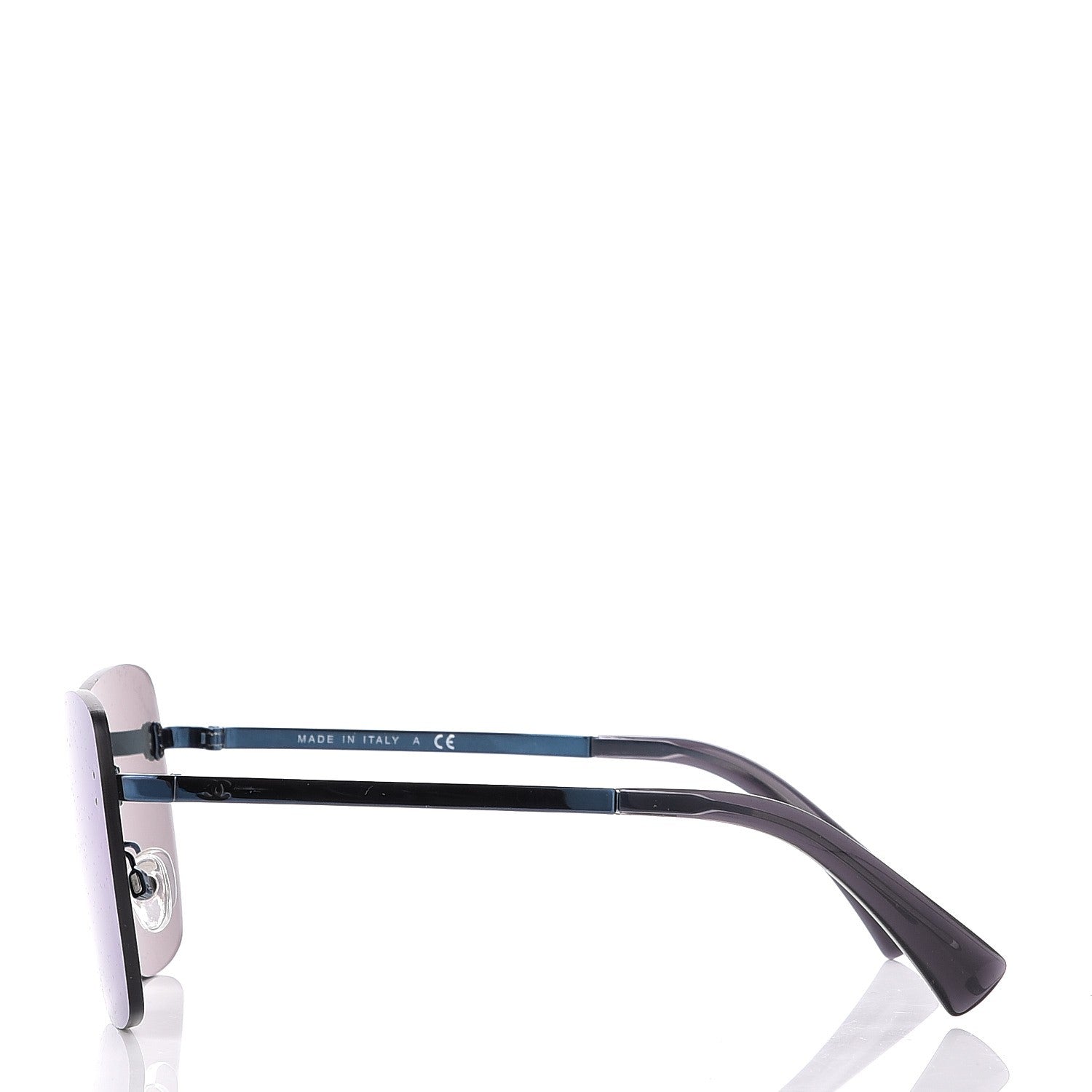 Chanel Shield Runway Sunglasses 4215 Silver Blue Mirror 3 of 8