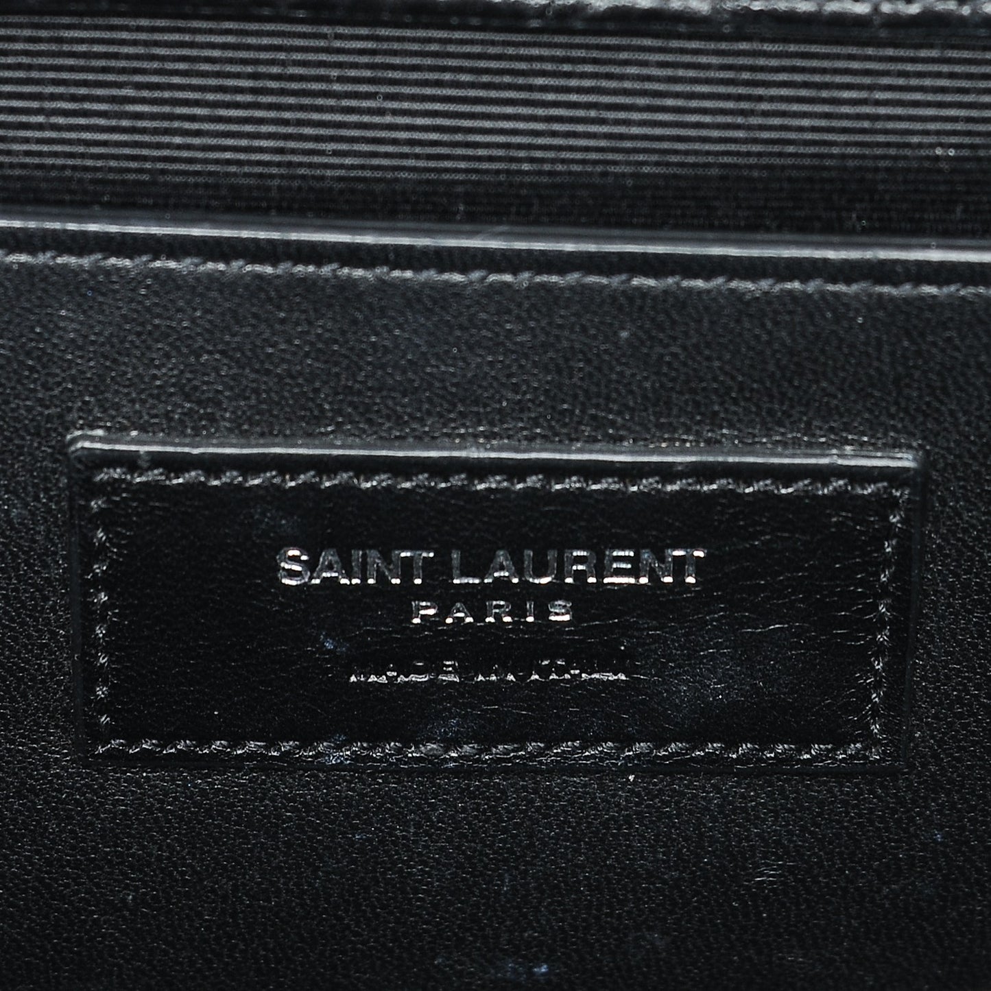 Calfskin Crocodile Embossed Medium Classic Monogram Kate Tassel Satchel Black