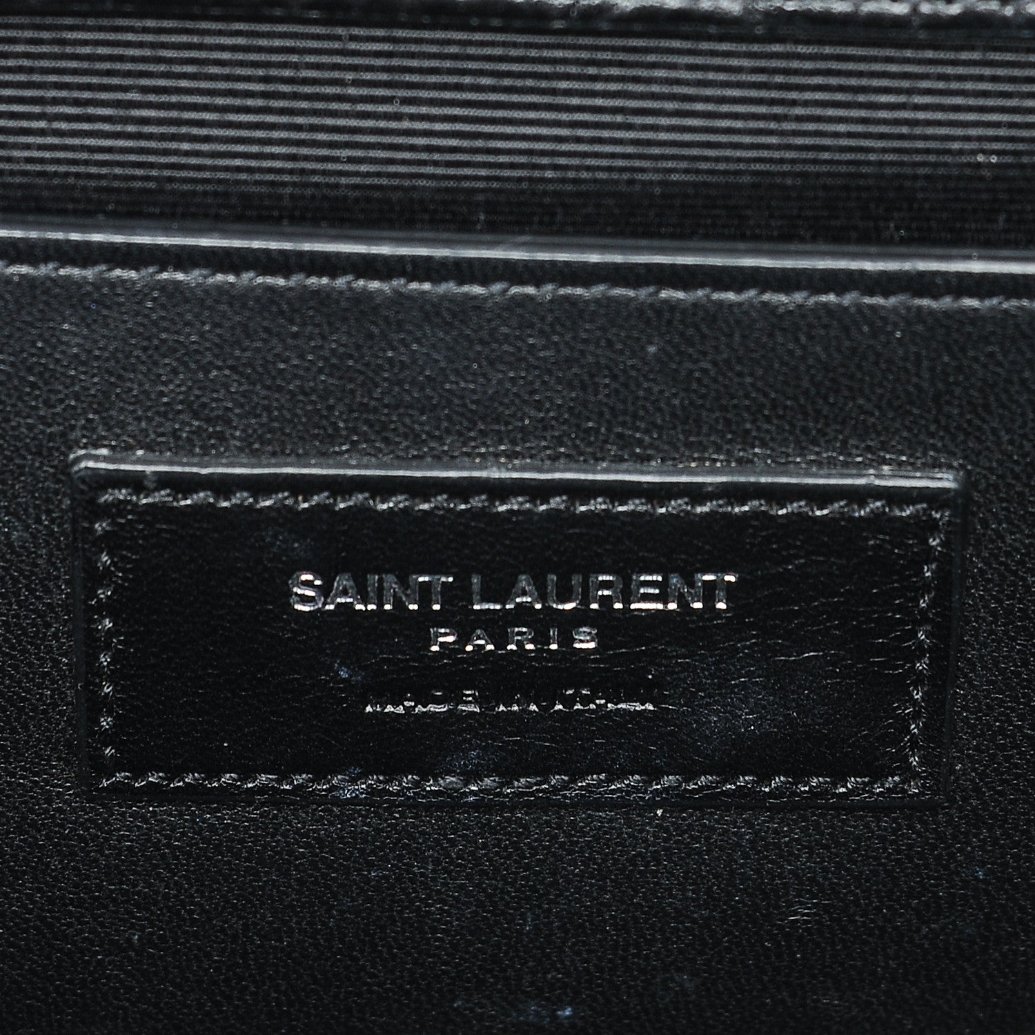 Saint Laurent Calfskin Crocodile Embossed Medium Classic Monogram Kate Tassel Satchel Black 6 of 6