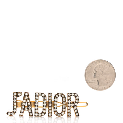 Christian Dior Crystal J'Adior Logo Barrette Gold 2 of 4